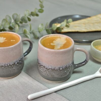 Espresso mugs in my charcoal blush glaze