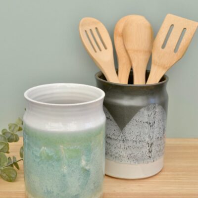 Hand thrown utensil pots