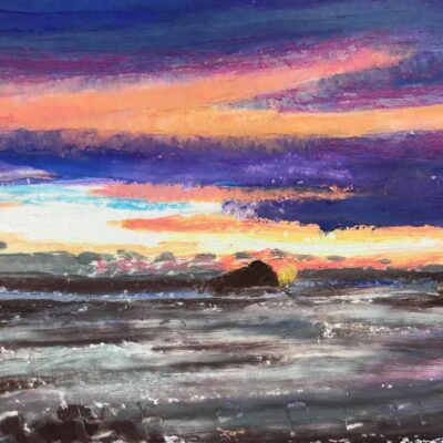 Sunset Streak miniature; £45; 11.5x7.5cm; oil pastel
