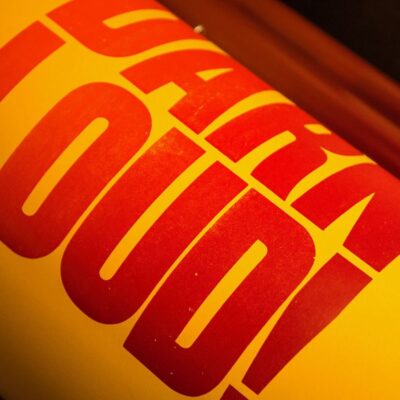 I'm Afraid You're Just Too Darn letterpress print on press