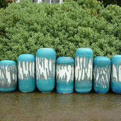 Upside Down Stoneware Glazed Vessels