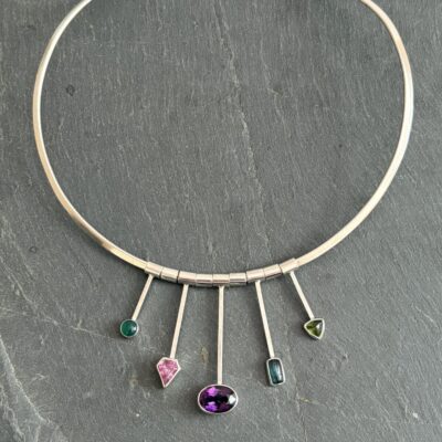 Sterling silver pendants for torque necklace