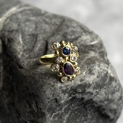 18ct gold and gemstone remodelled ring