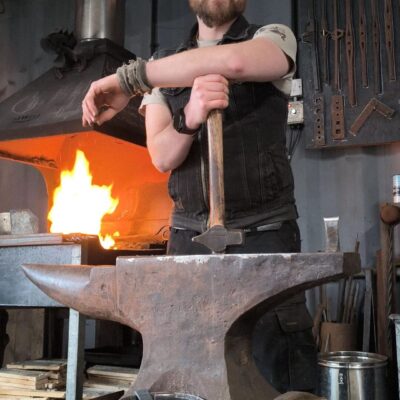  Chris at his 120 year old Anvil