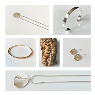 My design jewellery made in gold and silver in my workshop