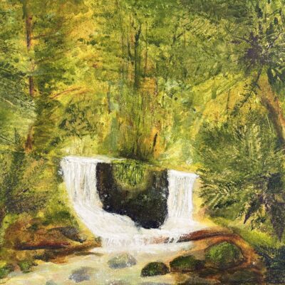 'Wilderness of Forest & Ferns' inspired by Tasmanian National Park. Acrylic.