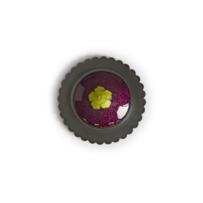 Large brooch burgundy and green