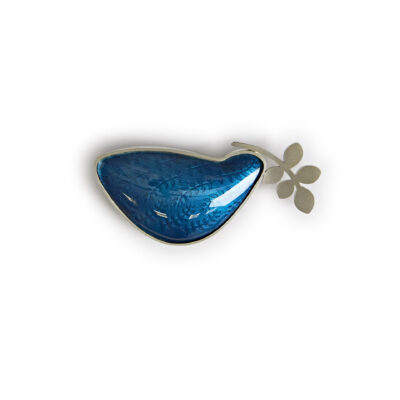 Blue peace bird brooch