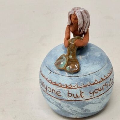 "No need to be..." lidded mermaid jar £50