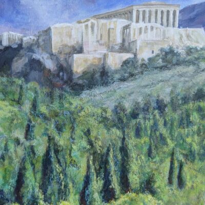Acropolis - mixed media created by Fleur Finch