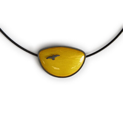 Yellow semi circle pendant