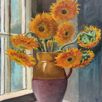 Sunflowers on Window Sill