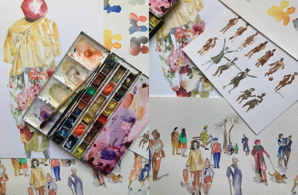 Karen Stone Sketching Figures in Watercolour Workshop